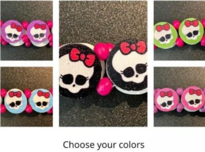 Monster High Theme Wood Bracelets Teens Child Baby Accessories