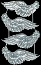 Scrap Die cut Dresden Extra Large Silver Paper Wings Victorian Crafts