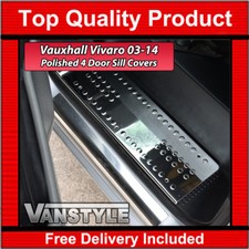 FITS VAUXHALL VIVARO 03-14 CHROME POLISHED STAINLESS 4 DOOR STEP SILL COVER TRIM
