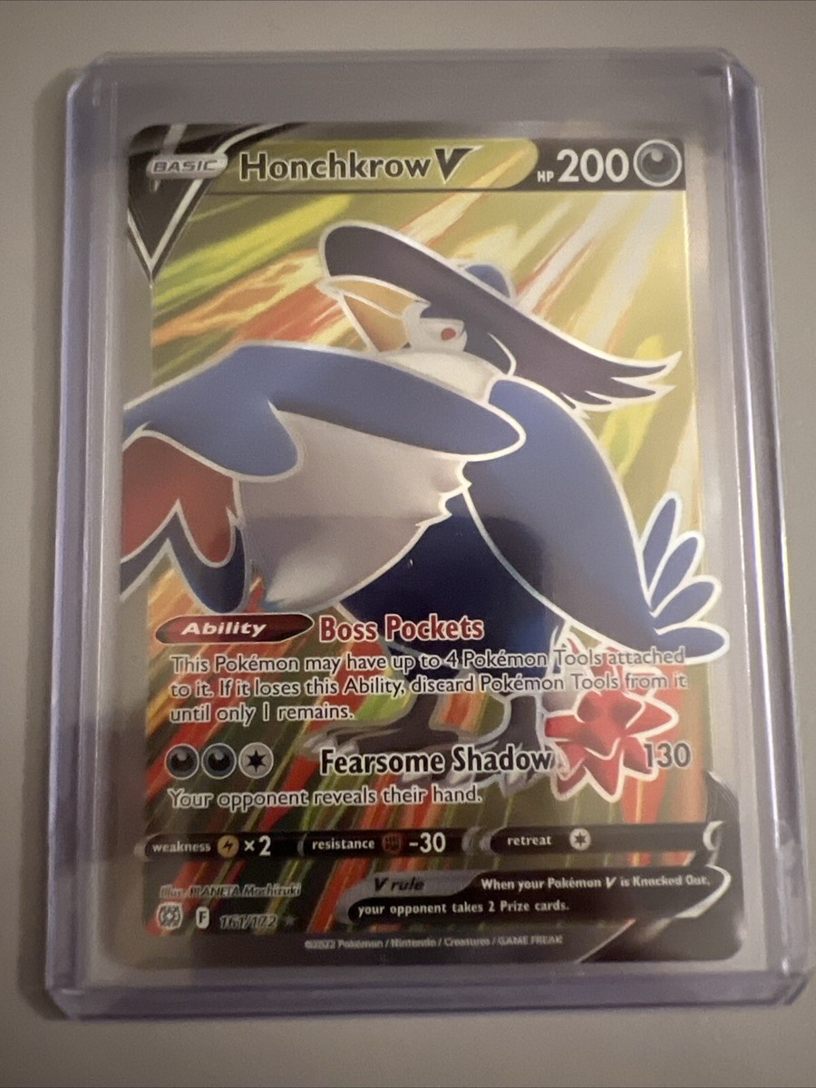 Honchkrow V 161/172 Brilliant Stars Full Art Ultra Rare Holo Pokemon TCG Card NM Honchkrow V 161/172 Brilliant Stars Full Art Ultra Rare Holo Pokemon TCG Card NM