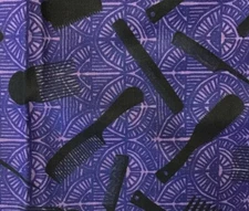 Blue Black Barber Hair Combs COTTON FABRIC Per Yard Joann