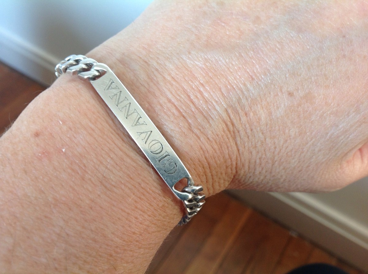 Bracelet Gourmette En Argent Massif - Marque GIOVANNA - Poids 22 Grammes - Style XXème Siècle