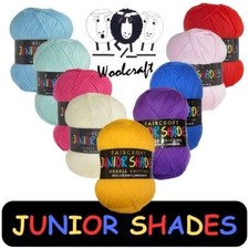 ❤ Woolcraft Faircroft Junior Shades DK Knitting Wool Yarn 500g Acrylic 20 Shades