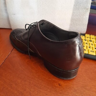 Vintage Shoe Company Men Wingtip Oxford Brogue Lace Up Brown  display picture 2