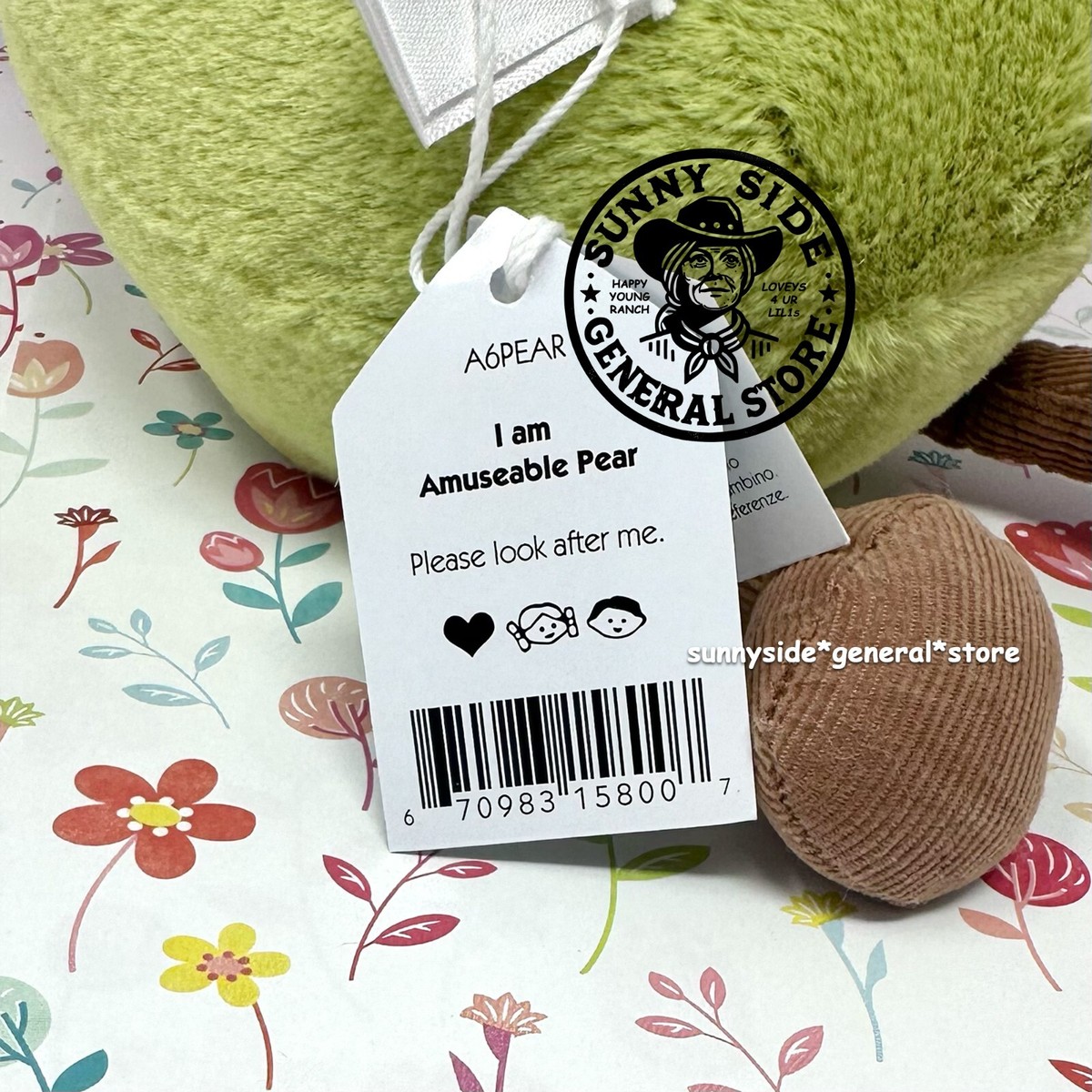 Jellycat AMUSEABLE PEAR Soft Plush Toy Super CUTE Fun Collectible