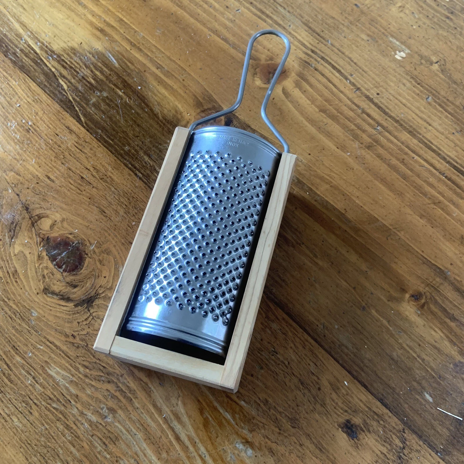 Olive Wood Lemon Zester Cheese Box Grater Italy
