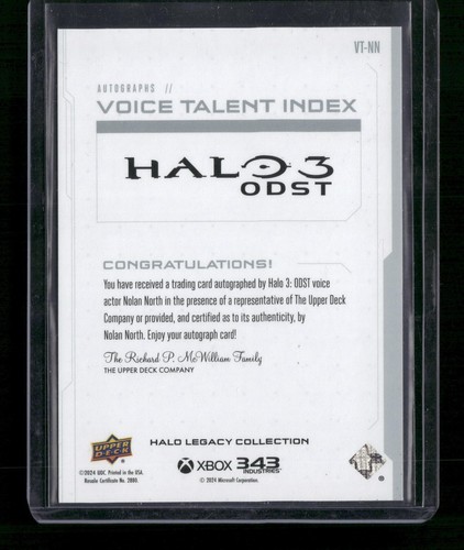 Upper Deck Halo Legacy - Autograph VT-NN - Nolan North (Kojo "Romeo" Agu) - Picture 2 of 2