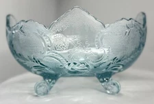 Jeanette Glass Co. Lombardi Pattern, Oval Footed Bowl, Light Blue