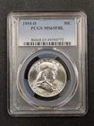 1954-D MS 65FBL Franklin Half Dollar PCGS Frosty, 50c, 90% Silver