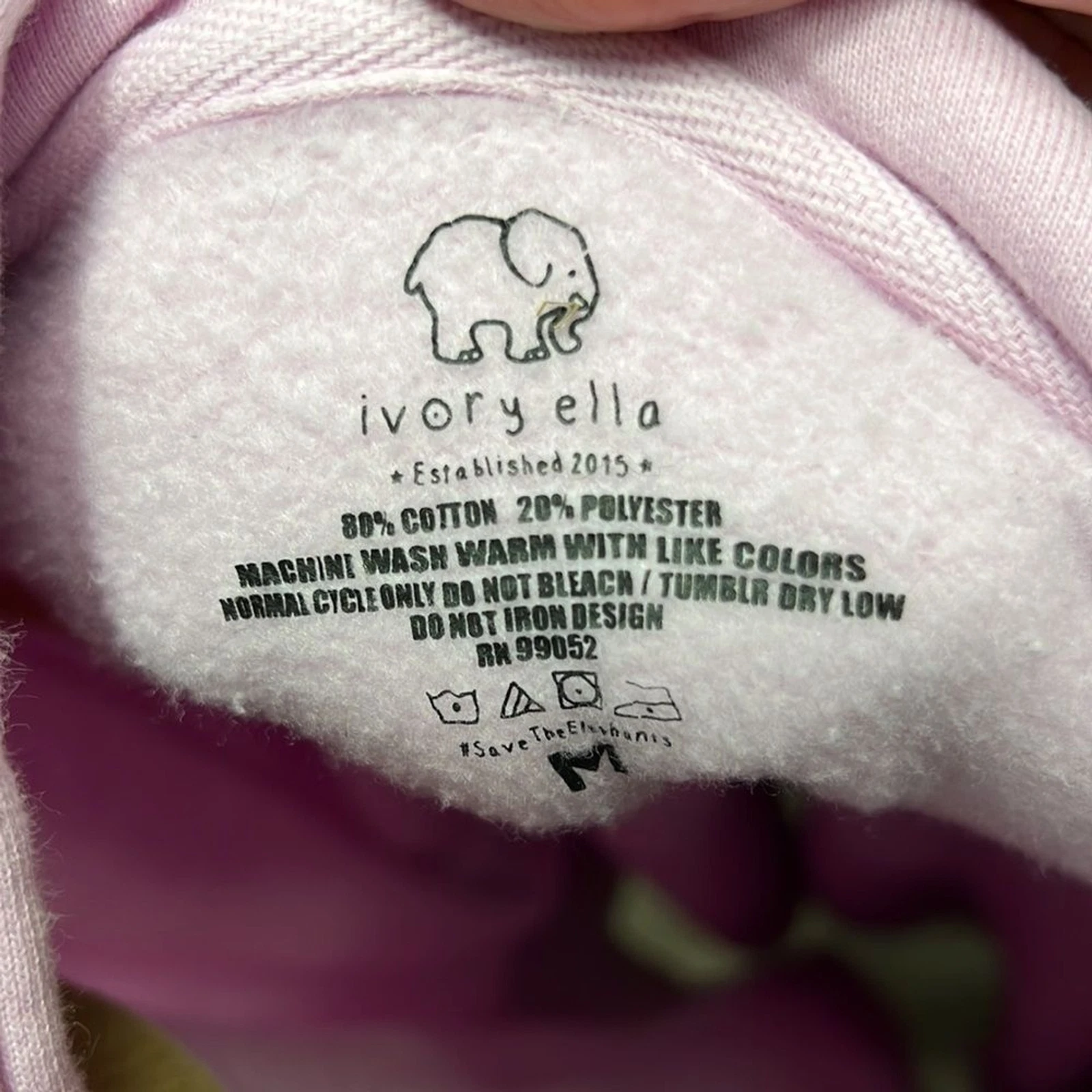 OFF WHITE Felpa con cappuccio media grafica rosa chiaro tasca canguro avorio Ella media