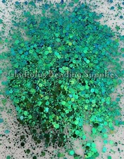 5 Grams, Green/Blue Glitter, Holographic Chunky Glitter, Flake Glitters