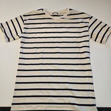 Zara Black and White Striped 100% Cotton Short Sleeved Dress Size Medium