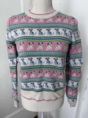 171 Boden Edie Intarsia Dog Fair Isle Sweater Alpaca/Wool/Cotton Blend Sz S