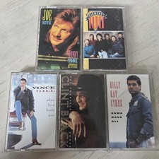 Country Cassette Lot Vince Gill Clint Black Billy Cyrus Joe Diffie Diamond Rio 