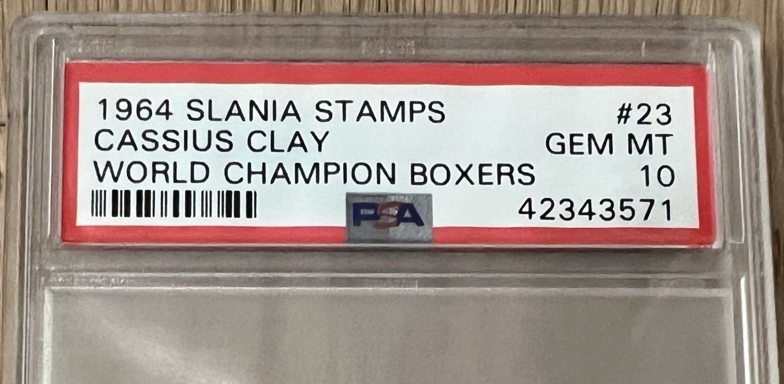 1964 Slania Stamps #23 Cassius Clay PSA 10 Gem Mint view 2