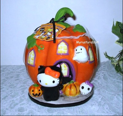 Blue Sky Clayworks Hello Kitty Pumpkin Treat Jar Figurine - Heather Goldminc NEW