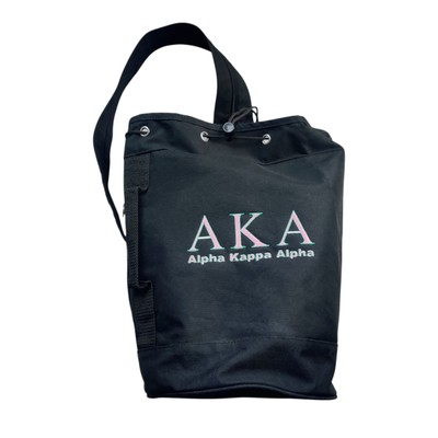 AKA Alpha Kappa Alpha Sorority Bag Black Convertible 3-Way Sling Backpack