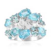 Cavill Ring Silber 925 Rhodiniert Blauer Apatit 2,5Ct Damen Schmuck