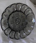 Vintage Federal Glass Smokey Iridescent Deviled Plate