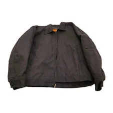 VTG Red Kap Men's Workwear Full Zip Jacket Size XL RG Black Quilted Lining