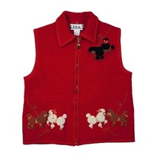 Vintage 90s Lisa International Boiled Wool Re...