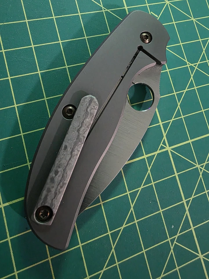 Spyderco Sage 2 Titanium Ghost Timacus Clip Bronze Hardware RARE! S30V - Image 2 of 4