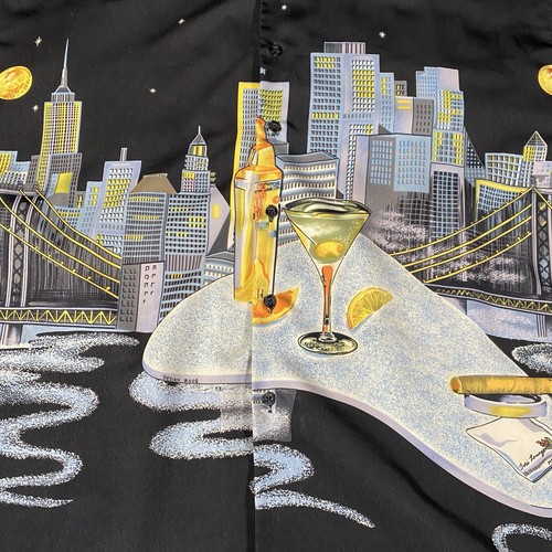 Vintage Kokan Sport Men’s Shirt New York City Skyline Black 2XL Made Korea - Picture 2 of 10