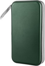 Travel (Dark Green), Office, Home, 80 Capacity Hard Plastic Disc Cases Stor