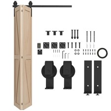 HOMCOM 4FT/122CM Bi-Folding Schiebetür Scheunentor Hardware Kit Schiebetür Kit