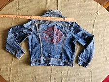 Vintage Lee Denim Jacket Custom Made In USA Size 42 Regular Distressed