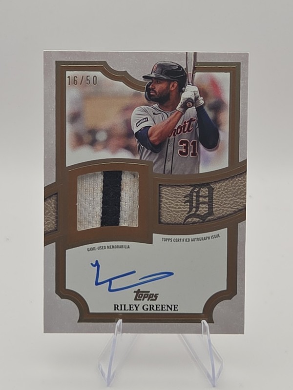 2026 Topps Baseball Flagship Auto Patch Gold Riley Greene 16/50
