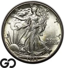 1945 Walking Liberty Half Dollar, Swirling Luster, Choice BU++