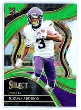 2023 Panini Select #254 Jordan Addison Neon Green Prizms Die Cuts #/499