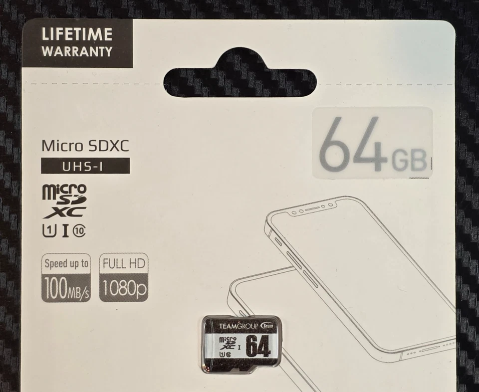 Team Group 64GB Micro SDXC UHS-I U1/Class10 + SD Adapter Up to 100MB/s Speed - Image 2 of 4