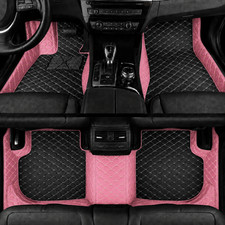 All Weather Custom Fit Car Floor Liners Black Pink Two Tone Non Slip Floor Mats All Weather Custom Fit Car Floor Liners Black Pink Two Tone Non Slip Floor Mats