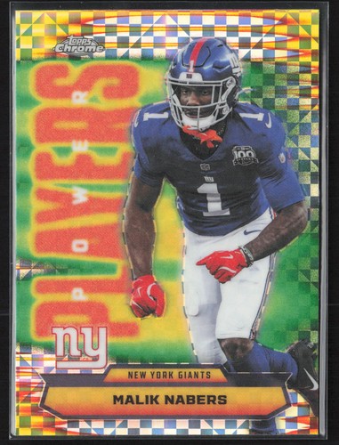 Malik Nabers 2025 Topps Chrome Power Players X-Fractor #PP-25 New York Giants