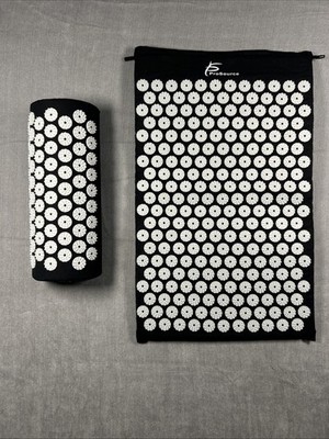 ProsourceFit Acupressure Mat and Pillow Set Black (PS-1200-ACCUSET- Black)