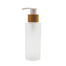 100ML/3.3OZ Empty Refillable Transparent Frosted Glass Lotion Pump Bottle wit...