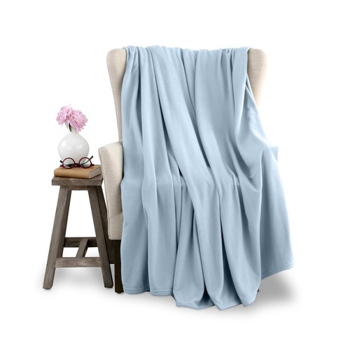 Microfleece Blanket, Full/Queen, Light Blue