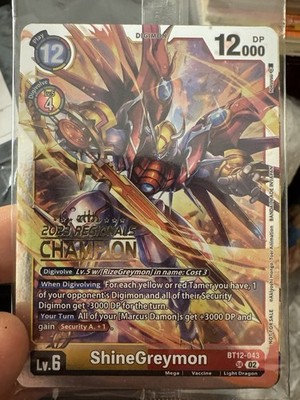 Digimon Card Game 2023 Regionals Champion Card Set Sealed (7 Cards)