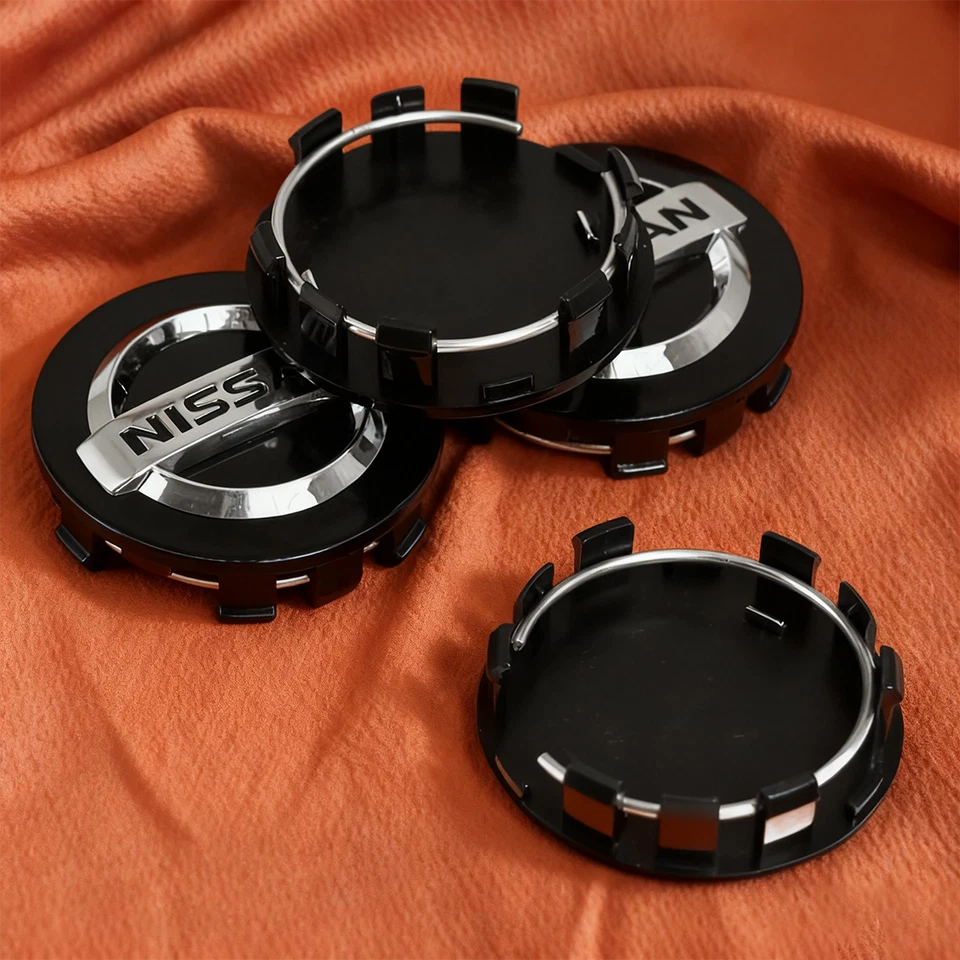 4x Black & Silver 54mm Wheel Center Caps Fit 40343AU51 For Altima Maxima Murano Foto 4 de 4