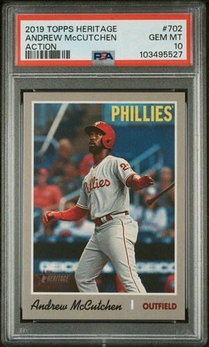 2019 Topps Heritage Andrew McCutchen Action Image Variation SP PSA 10 PIRATES - 第 1/2 張圖片