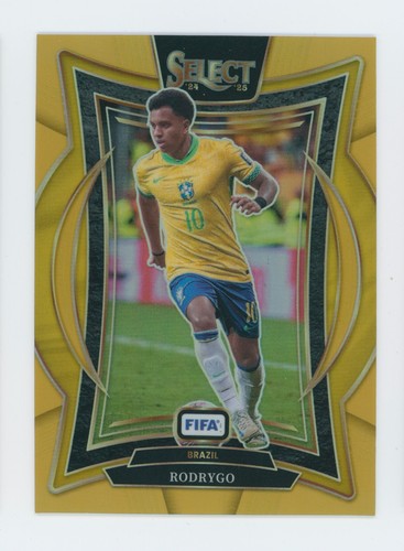 2024-25 Rodrygo Panini Select FIFA Gold Prizm Brazil Soccer Card 3/10