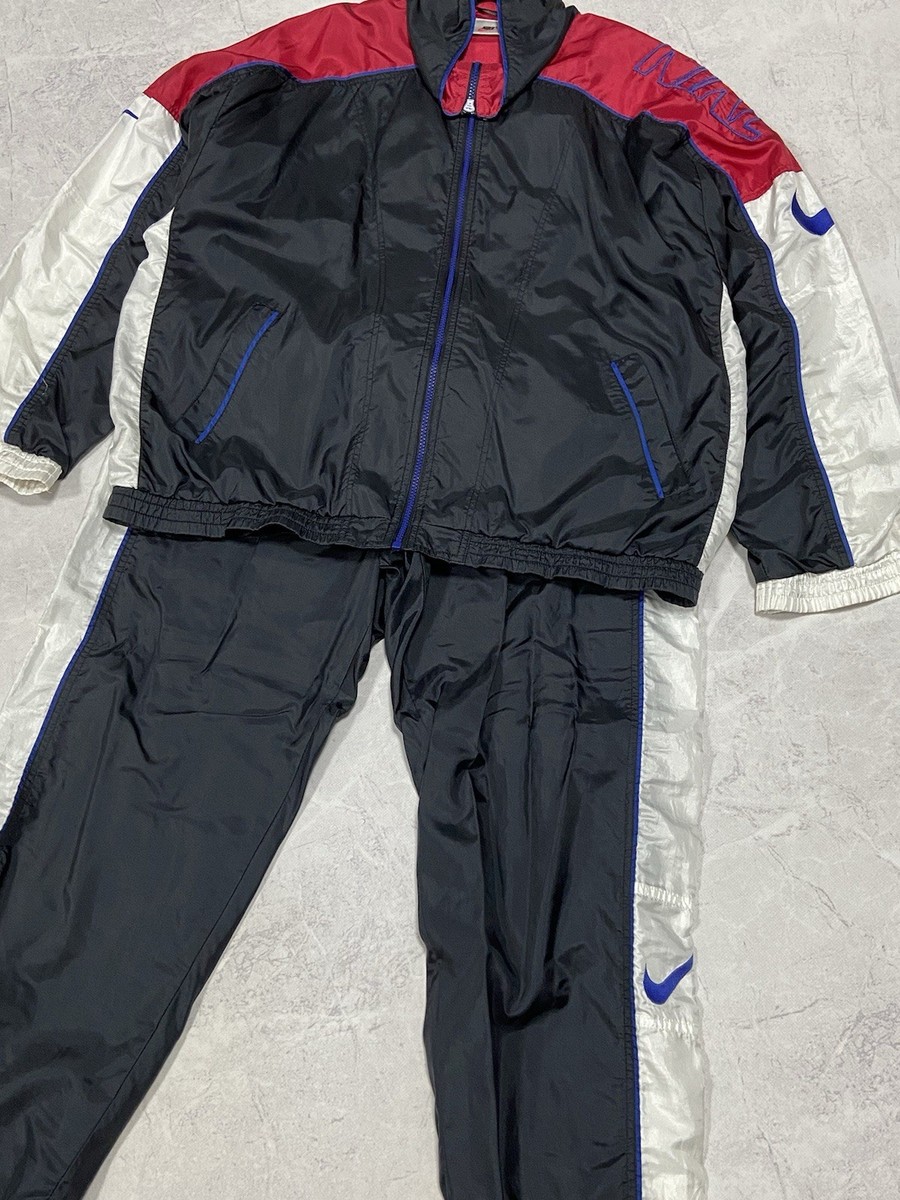 Nike Nylon Suit Jacket Logo Zip Vintage 90s Style Windbreaker