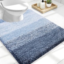 Luxury Toilet Rugs U-Shaped 24x20, Soft Absorbent Microfiber Mat
