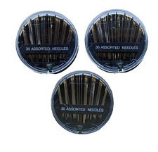 Lot of 3: Sewing Needles Set of 30 Assorted Hand Sewing Needles Total 90 Needles