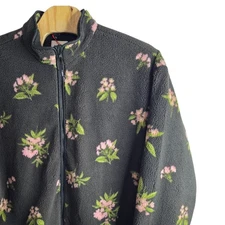 Woolrich x Target Fleece Jacket Full Zip Floral Print Sherpa Collar Unisex XXL