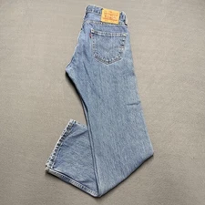 Levi's 505 Jeans Mens 30x30 Blue Medium Wash Straight Leg Zip Fly Red Tab Denim