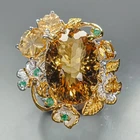 Gemstone Natural Citrine Quartz Ring 925 Sterling Silver Size 8 /R482630