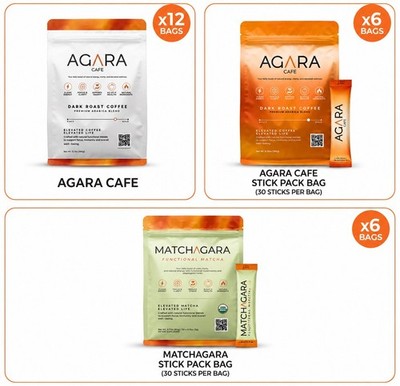 AGARA Cafe Dark Roast Coffee Bundle   24 Pack Bulk | Premium Arabica Blend